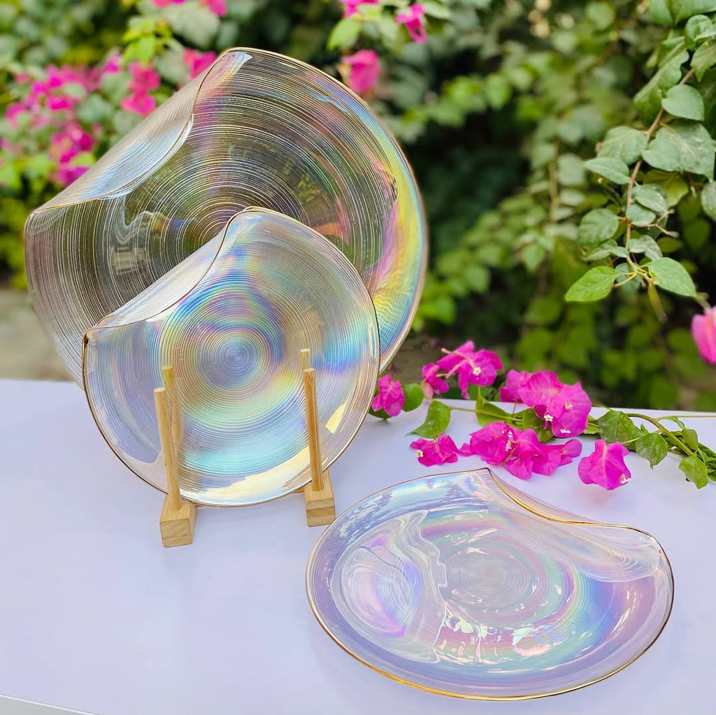 Trendy Glass Cake Serving Set – Elegant Dessert & Snack Set