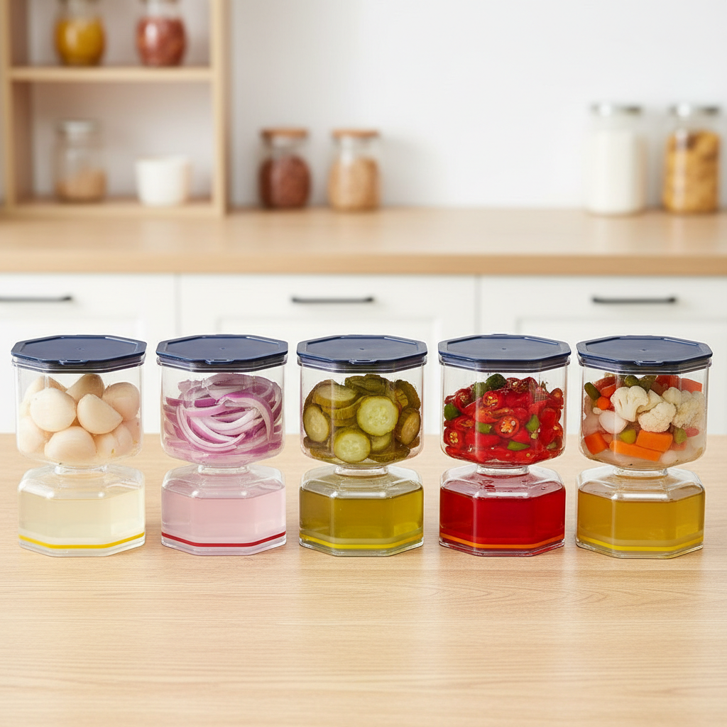 Flip Pickle Jar – Double Compartment Food Storage Container