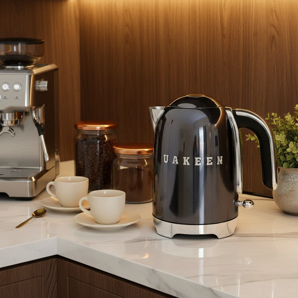 UAKEEN Electric Kettle – 2L Stainless Steel Fast Boil 2200W