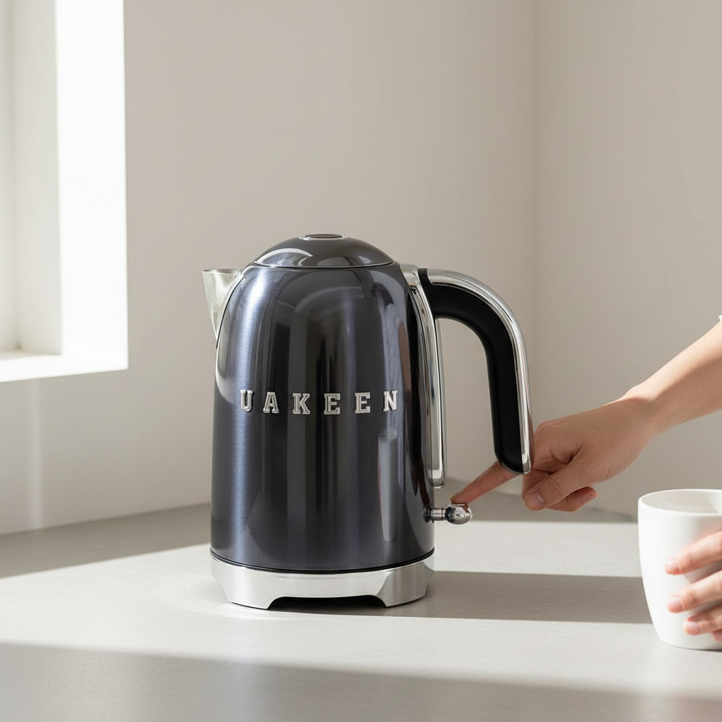 UAKEEN Electric Kettle – 2L Stainless Steel Fast Boil 2200W